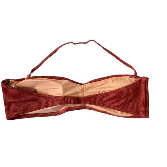 J Crew Chimney Brown Red Textured Convertible Strap Bikini Top Sz 3X NWT - Picture 6 of 16